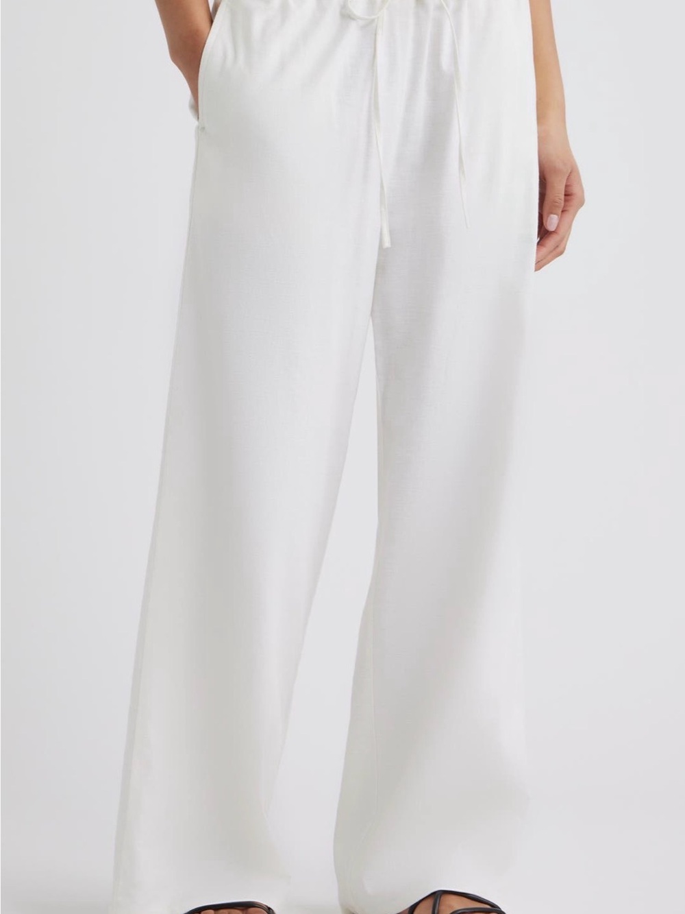 Open Edit Linen Blend Wide Leg Pants NWT